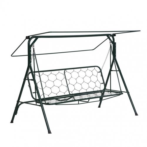 Садовые качели Time Eco Дачная (Желтый в клетку)