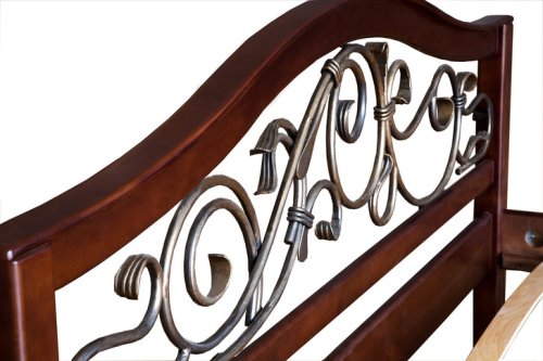 Ліжко двоспальне МІКС-меблі Ілона 180х200 вільха з металевим прутом