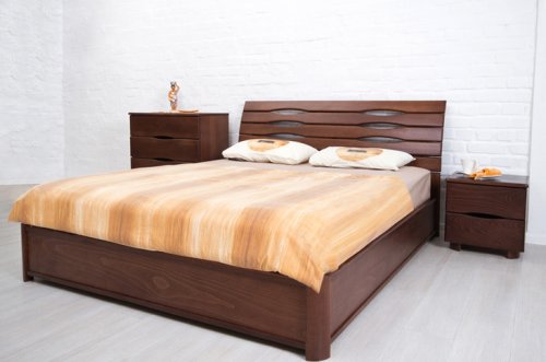 Кровать двуспальная МИКС-мебель Мария 160х200 бук с подъемным механизмом