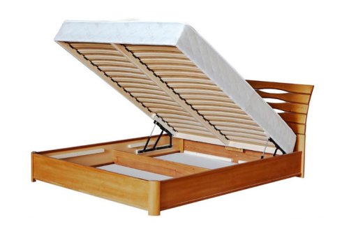 Кровать двуспальная МИКС-мебель Мария 180х200 бук с подъемным механизмом