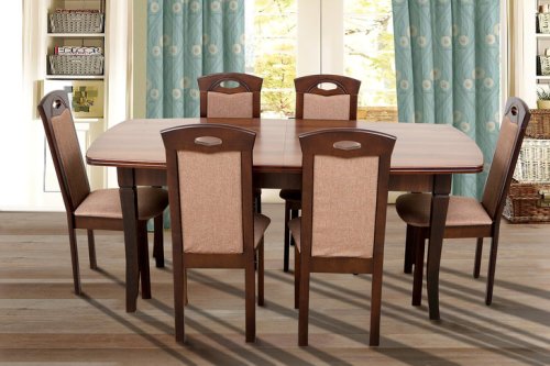 Стіл обідній розкладний МІКС-меблі Квартет темний горіх