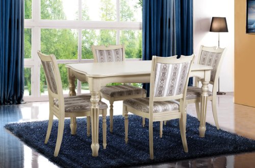 Стіл обідній розкладний МІКС-меблі Венеція ясен 140х85 слонова кістка