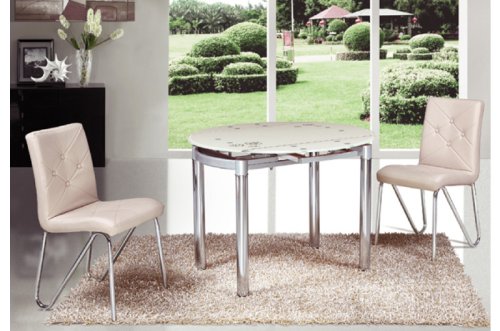 Стол обеденный нераскладной МИКС-мебель Сандра М Бело-розовый