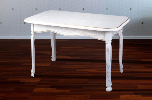 Стол обеденный раскладной МИКС-мебель Гаити Белый/патина 120x70 дуб