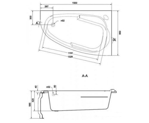 Ванна Cersanit Joanna new 150x95 R (AZBA1001882147)