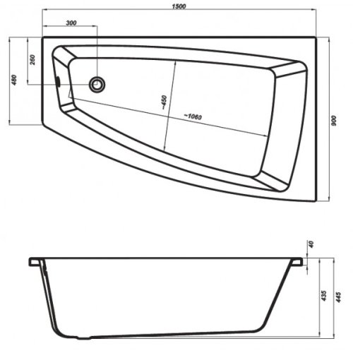 Ванна Cersanit Lorena 150x90 L (AZBA1000410061)