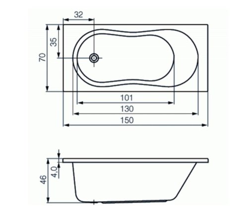 Ванна Cersanit Nike 150x70 (AZBR1000060031)
