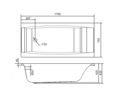 Ванна Cersanit Virgo 170x75 (AZBR1000170037)