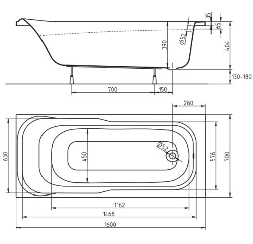 Ванна Kolo Sensa 160x70