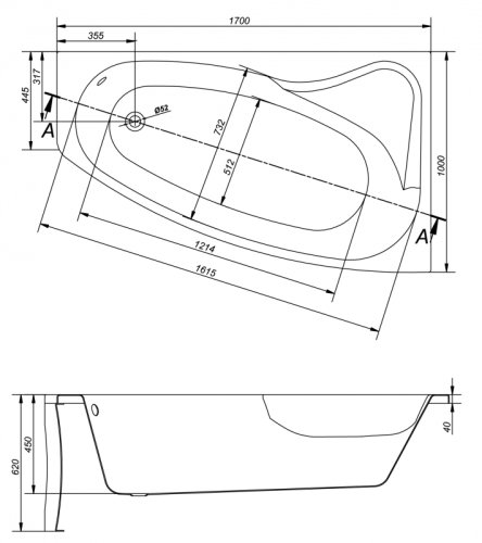 Ванна Cersanit Sicilia 170x100 R