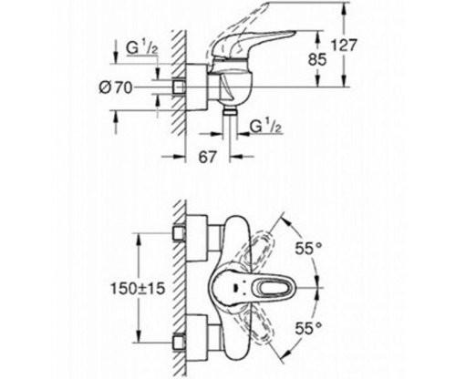 Смеситель для душа Grohe Eurostyle 33590LS3