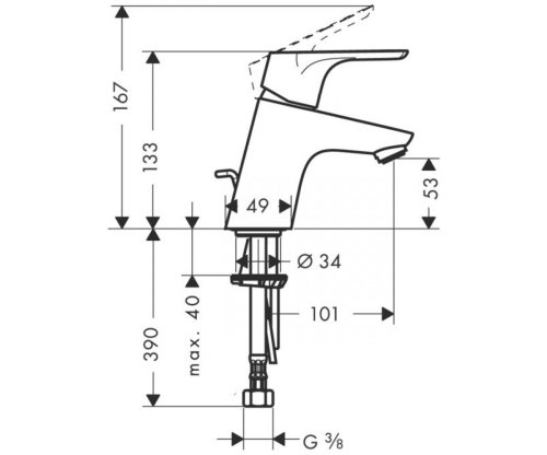 Смеситель для умывальника Hansgrohe Focus E2 31730000