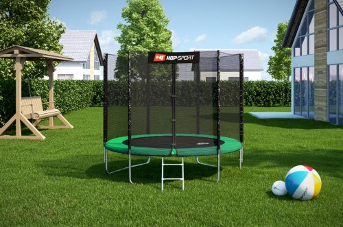 Батут Hop-Sport 8 ft Green (244 см, с внешней сеткой)