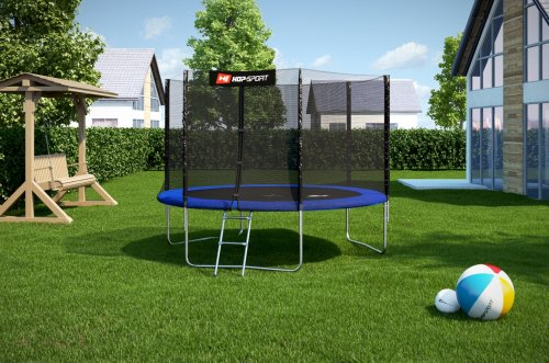 Батут Hop-Sport 10 ft Blue (305 см, 3 ноги, с внешней сеткой)