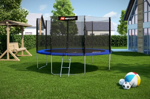 Батут Hop-Sport 12 ft Blue (366 см, с внешней сеткой)