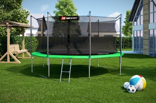 Батут Hop-Sport 14 ft Green (427 см, с внутренней сеткой)