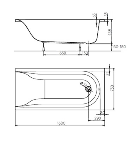 Ванна KOLO MIRRA 160x75 XWP3360001