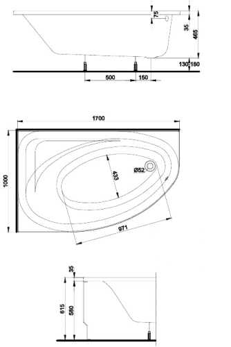 Ванна KOLO PROMISE 170x110 XWA3271000