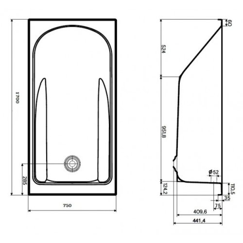 Ванна KOLO COMFORT PLUS 170x75 XWP1471000