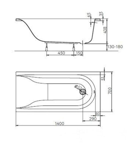 Ванна KOLO MIRRA 140x70 XWP3340000