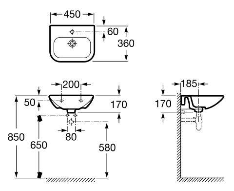 Умывальник ROCA NEXO A327643000