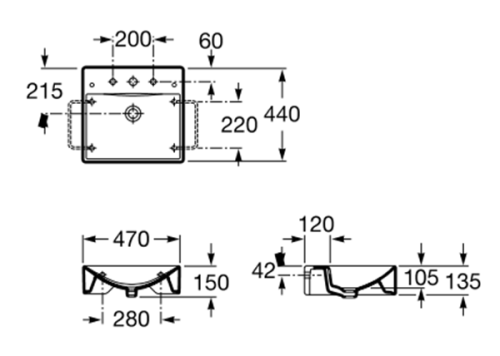 Умывальник ROCA DIVERTA A327111000