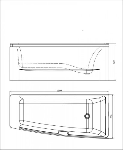 Ванна Volle 170x75 TS-102/R
