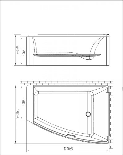 Ванна Volle 170x120 TS-100/R