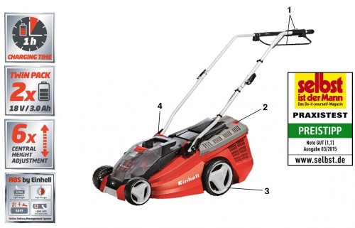 Газонокосарка акумуляторна Einhell GE-CM 36 Li