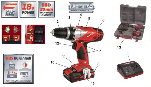 Шуруповерт Einhell TE-CD 18 Li