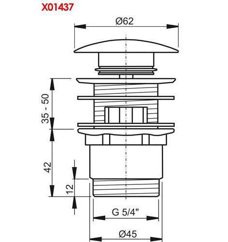 Донный клапан Ravak X01437 Click Clack