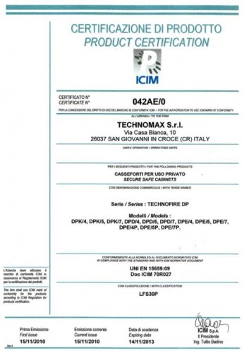 Сейф мебельный огне-взломостойкий Technomax DPK/7