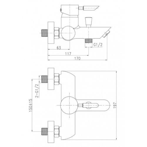 Смеситель для ванной Q-tap Elit СRM 006