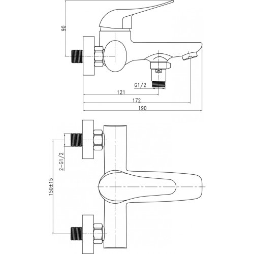 Смеситель для ванной Q-tap Integrа CRM 006