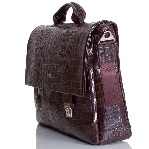 Портфель чоловічий шкіряний з відділенням для ноутбука DESISAN SHI1315-19-10KR