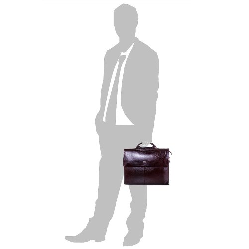 Кожаный мужской портфель с отделением для ноутбука DESISAN SHI1312-10FL
