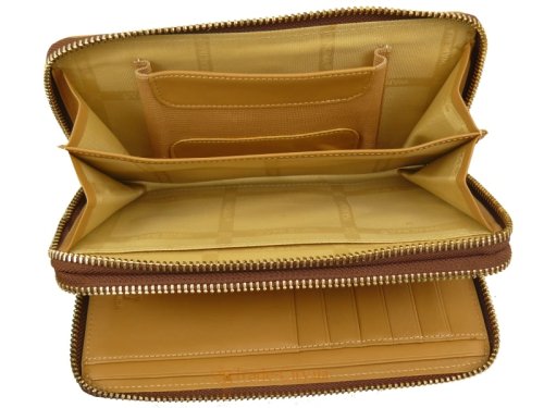 Кошелек-клатч женский кожаный WANLIMA W82022679998-light-coffee