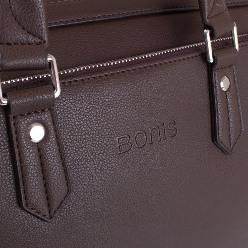 Мужская сумка из качественного кожезаменителя с карманом для ноутбука с диагональю экрана до 12,6" BONIS SHI1641-33