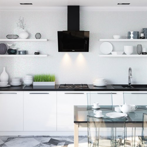 Вытяжка декоративная наклонная Eleyus Titan A 750 LED SMD 60 BL