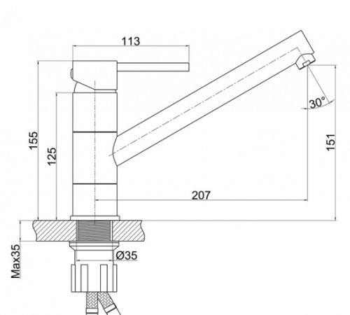 Смеситель для кухни Q-Tap Shop Spring CRM 002 (QTSPRCRM002)