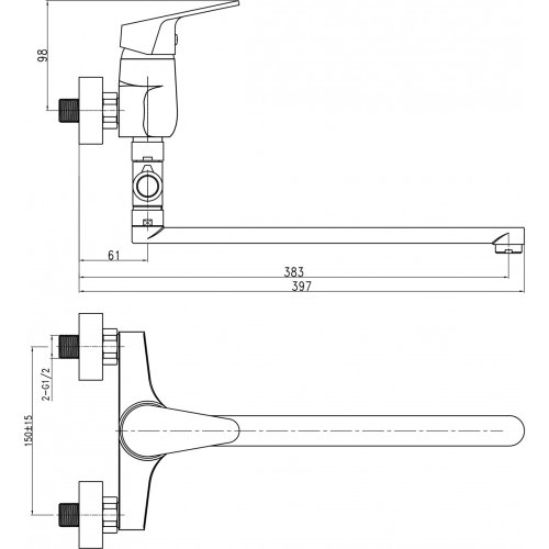 Змішувач для ванни Q-tap ix CRM 005 (QTONICRM005)
