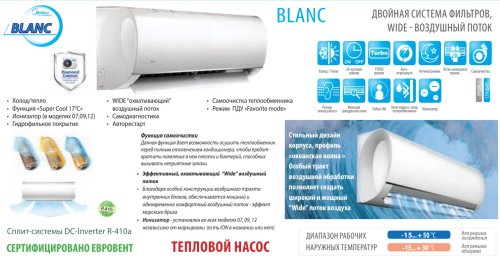 Кондиционер Midea Blanc 2018 MA-18N1DO-I/MA-18N1DO-O