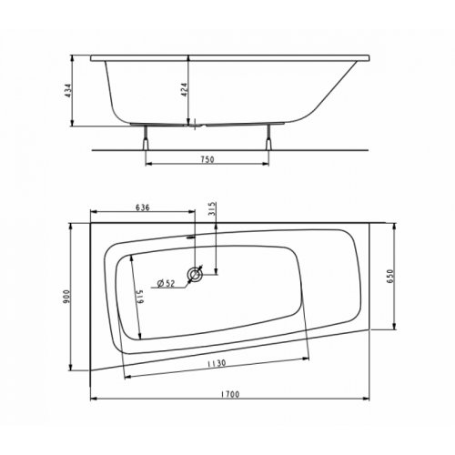Ванна Kolo Split 170x90 L XWA1671000