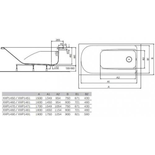 Ванна Kolo Comfort Plus 170x75 XWP1470000