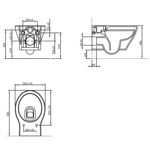 Набор инсталляция Master 4в1 с унитазом Volle Iberia