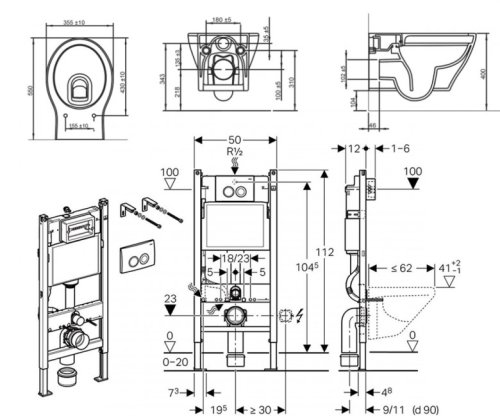 Набор инсталляция Geberit Duofix с унитазом Volle Iberia