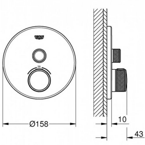 Смеситель скрытого монтажа Grohe SmartControl 29118000