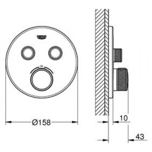 Смеситель скрытого монтажа Grohe SmartControl 29119000