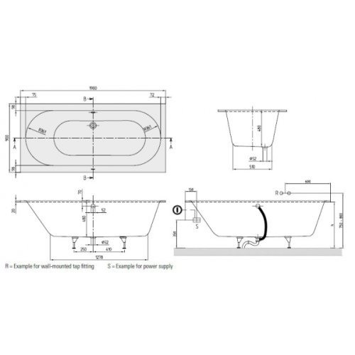 Ванна Villeroy&Boch Oberon 190x90 UBQ199OBE2V-01