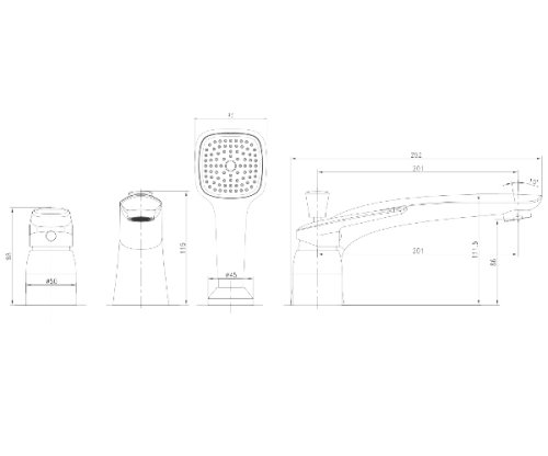 Смеситель для ванной Imprese Praha New 85030